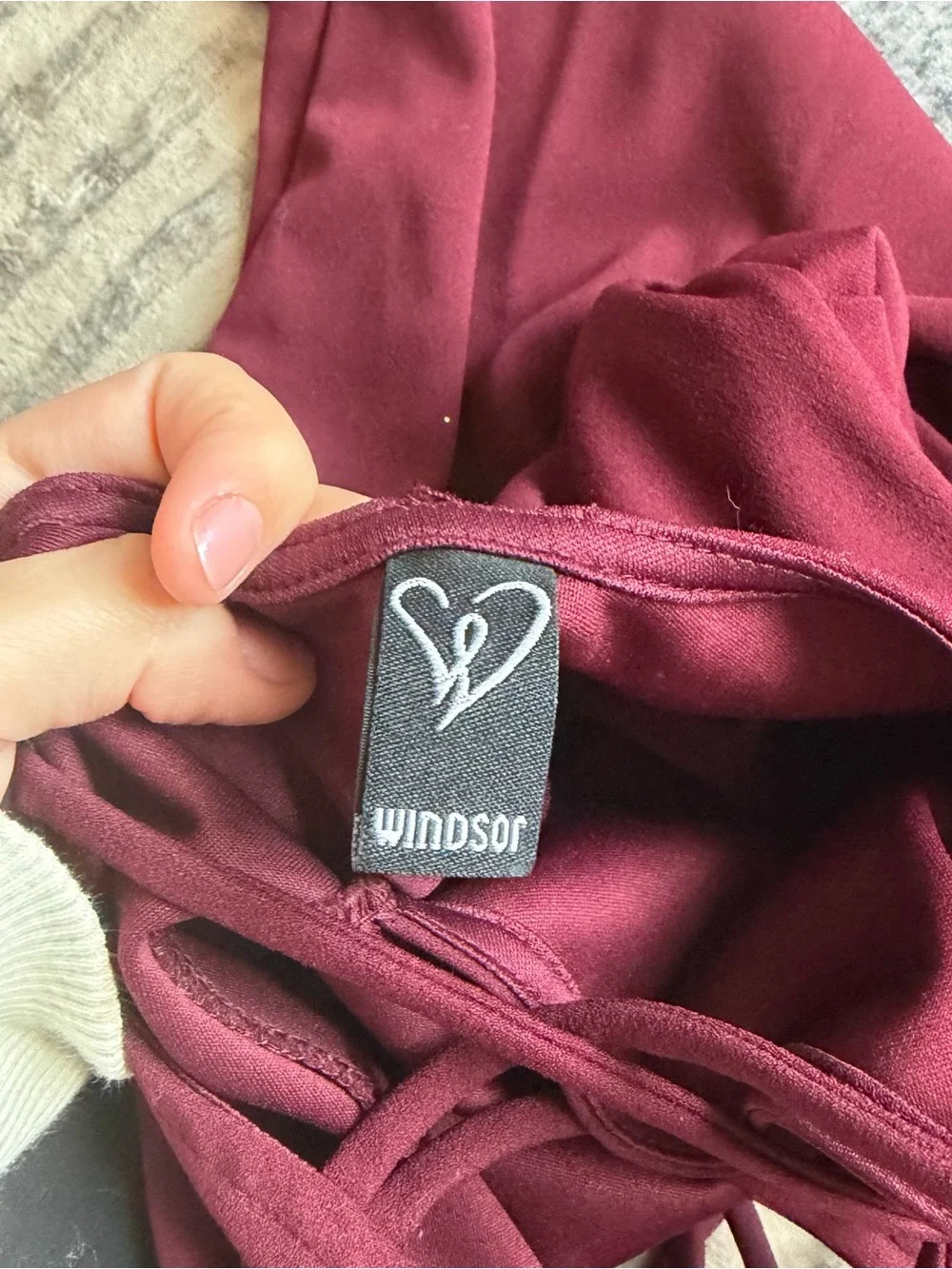 Windsor Burgundy Strappy Wrap Mini Dress